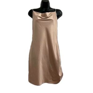 Topshelf‎ Taupe/Sand Slip Dress with Gathering on Side